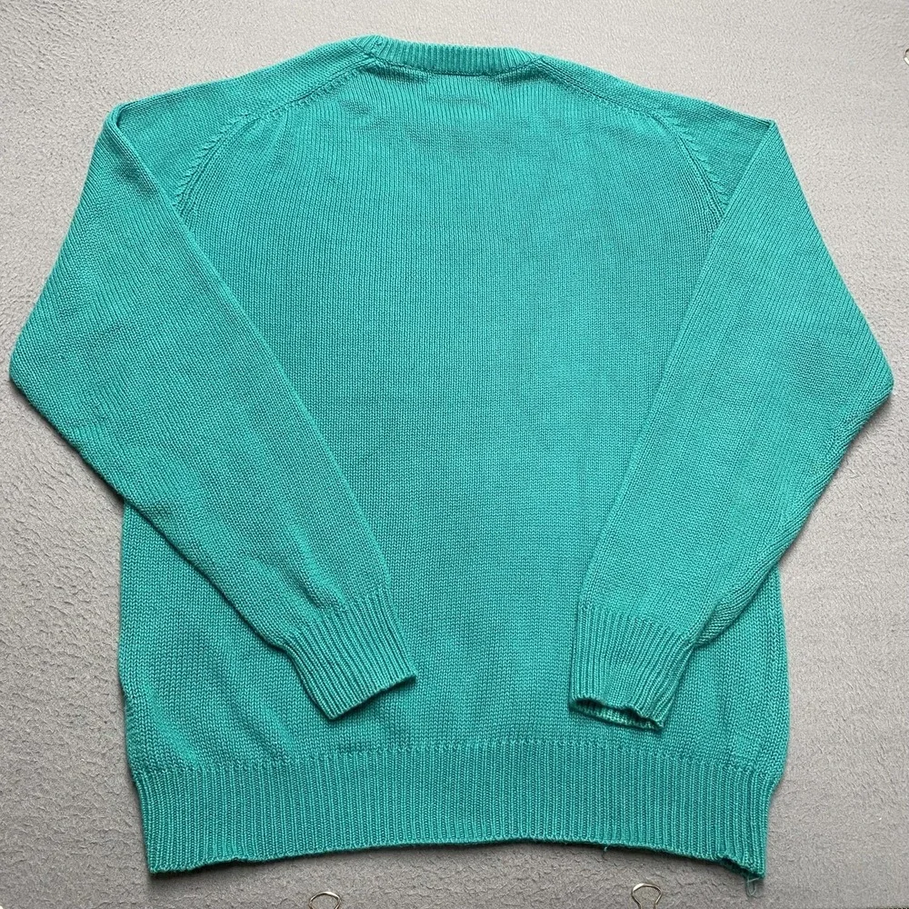 VTG Green Mountain Threadworks Sweater Mens Large Green Crew Neck Cotton 90s y2k